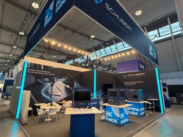 Messestand von Schubert System Elektronik auf der AMB 2026 in Stuttgart, gebaut von EXFAIR